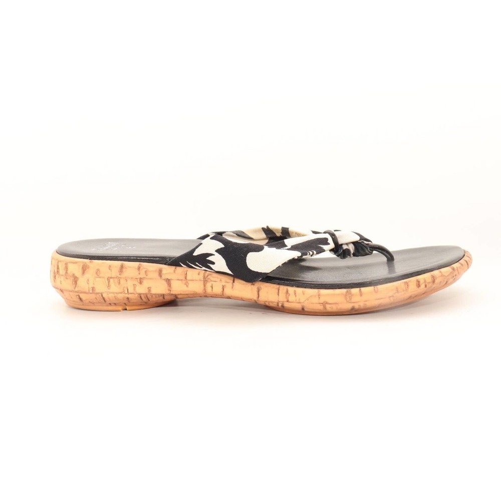 Italian Shoe Makers Sandals Thong Slide Black and White Size 6 ($)3694